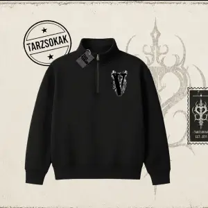 Unisex Vlone Unisex Polo Yaka Yarım Fermuarlı Sweatshirt Beyaz