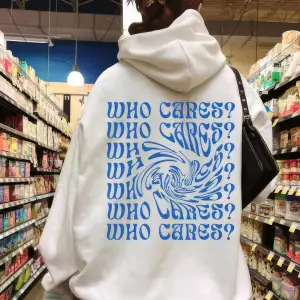 Unisex Who Cares? Sweatshirt Beyaz