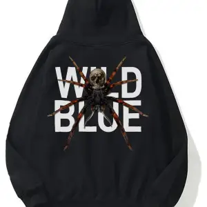 Unisex Wild Blue Sweatshirt Hoodie Siyah