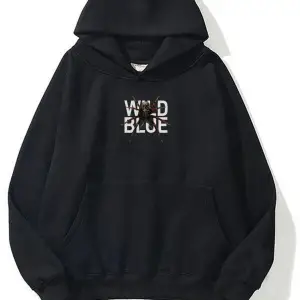 Unisex Wild Blue Sweatshirt Hoodie Siyah