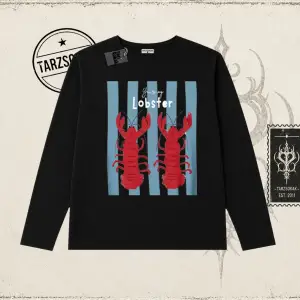 Unisex You are My Lobster Biskilet Yaka  Long Sleeve Beyaz