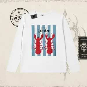 Unisex You are My Lobster Biskilet Yaka  Long Sleeve Beyaz