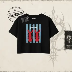Unisex You are My Lobster Kadın Crop Tişört Beyaz