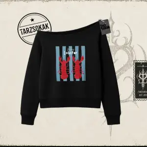 Unisex You are My Lobster Kadın Kayık Yaka Sweatshirt Beyaz
