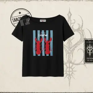 Unisex You are My Lobster Kadın Kayık Yaka Tişört Beyaz