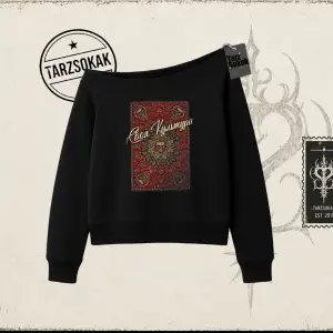Unisex Your Culture Carpet Kadın Kayık Yaka Sweatshirt Beyaz