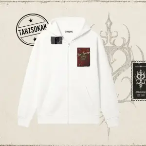 Unisex Your Culture Carpet Oversize Unisex Hırka & Çeket Fermuarlı Sweatshirt Beyaz