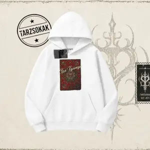 Unisex Your Culture Carpet Oversize Unisex Kapşonlu Sweatshirt Beyaz