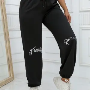 Unity Reflective Letter Graphic Drawstring Waist 4 Mevsim Eşofman