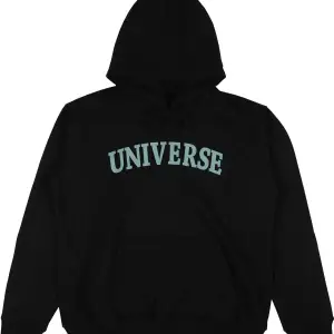 Universe Siyah Oversize Unisex Kapüşonlu Sweatshirt Hoodie