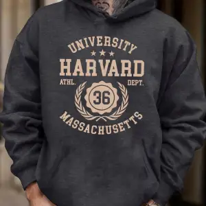 Üniversite Harvard Massachusetts Baskı Sonbahar Yumuşak Kapüşonlu Üst Erkek Polar Gevşek Kaza