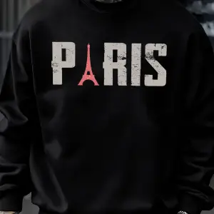 Ünlü Paris Kulesi Desen Kazak Erkekler O-Boyun Giysileri Sonbahar Polar Retro Kazak Gevşek Un