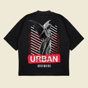 Urban Baskılı Oversize Unisex Pamuklu Nefes Alan Kalın Kumaşlı