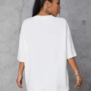 Usa Flag Baskılı Beyaz Oversize Tişört