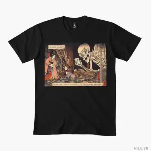 Üzgünüm, Bayım — Japon Ahşap Blok İskelet Meme Tişörtü Erkekler Kadınlar İçin %100 Pamuklu Ti