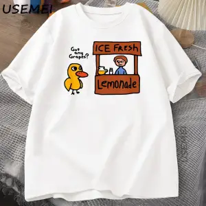Üzüm Var TKomik Sevimli Ördek Şarkı Tshirt Rahat Yaz Erkek Kadın O-Boyun T Shirt Raha 2874