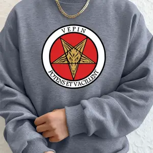 Vepin Potens Et Vacillent Baskılı Erkek Kazak Kış Bisiklet Yaka Kapüşonlular Sokak Polar Sıca