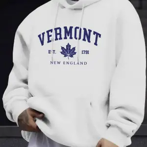 Vermont New England Est 1791 Pattern ManS Tops Autumn Casual Pullovers Street Warm Sweatshir