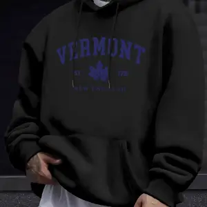 Vermont New England Est 1791 Pattern ManS Tops Autumn Casual Pullovers Street Warm Sweatshir