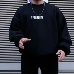 Vetements Renkli Oversize Bisiklet Yaka Pamuklu Sweatshirt Beyaz
