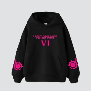 VI Arcane Baskılı Oversize Unisex Siyah