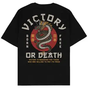 Victory Or Death Siyah Oversize Unisex T-shirt