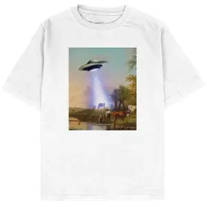 Village Beyaz Oversize Unisex T-shirt