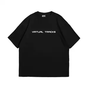 Vırtual Tracks Baskılı Oversize Unisex Beyaz