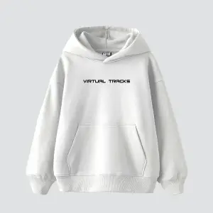 Vırtual Tracks Baskılı Oversize Unisex Premium Beyaz
