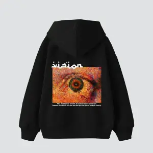 Vision Baskılı Oversize Unisex Premium Beyaz