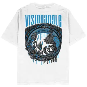 Visionangle Beyaz Oversize Unisex T-shirt