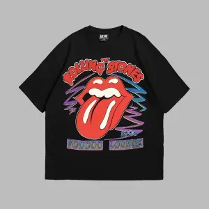 Voodoo Lounge Baskılı Oversize Unisex Beyaz