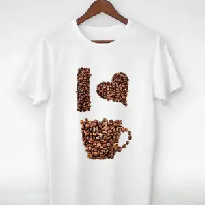 Vtshirt Beyaz -unisex -ı Love Coffe2-ıllustrasyon Çizim- Y-062