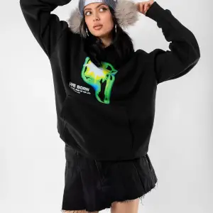 WE BORN Baskılı Oversize Unisex Siyah