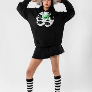 Woman Shadows Baskılı Siyah Oversize Unisex