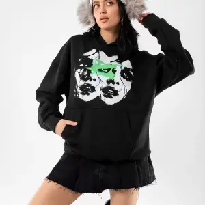 Woman Shadows Baskılı Siyah Oversize Unisex