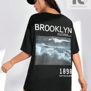 X Galloways Sloganlı Grafik Düşük Omuzlu Tişört