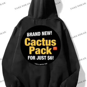 Y2K Cactüs Pack Siyah Unisex Sweatshirt KOD 2009