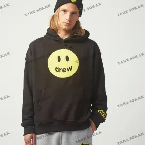 Y2K Drew Oversıze Sweatshirt Hoodie Siyah KOD 2066