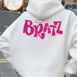 Y2K Pembe Bratz Mektup Baskılar Kapüşonlular Kadınlar Kış Polar Sıcak Tişörtü Rahat Cep Kazak