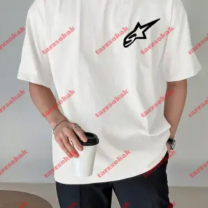 Y2k Starz Baskılı Oversize Unisex Kısa kollu bisiklet yaka t-shirt