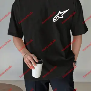 Y2k Starz Baskılı Oversize Unisex Kısa kollu bisiklet yaka t-shirt