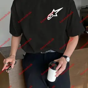 Y2k Starz Baskılı Oversize Unisex Kısa kollu bisiklet yaka t-shirt