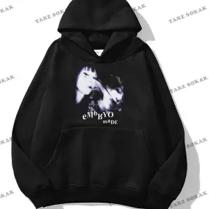 Y2K Unisex Embryo By Sweatshirt Hoodie KOD 1688 Siyah