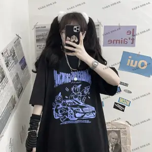 Y2K Unisex Harajuka Anime Retro Kawai Kuromi T-shirt Kod  Rertr Tarzsokak 6691