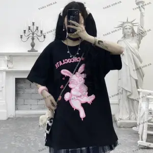 Y2K Unisex Harajuka Anime Retro Kawai Kuromi T-shirt Kod  Rertr Tarzsokak 6716