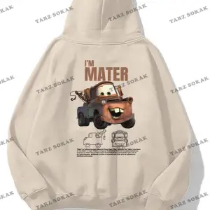 Y2K Unisex Im Sally Cars Sweatshirt KOD 1613 Beyaz