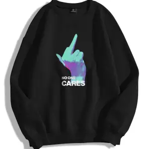 Y2K Unisex No One Cares Bisiklet Yaka Sweatshirt KOD 1868