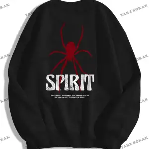 Y2K Unisex Spirit Bisiklet Yaka Sweatshirt KOD 1838 Beyaz