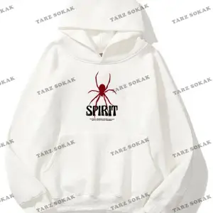 Y2K Unisex Spirit Sweatshirt Hoodie KOD 1917 Beyaz